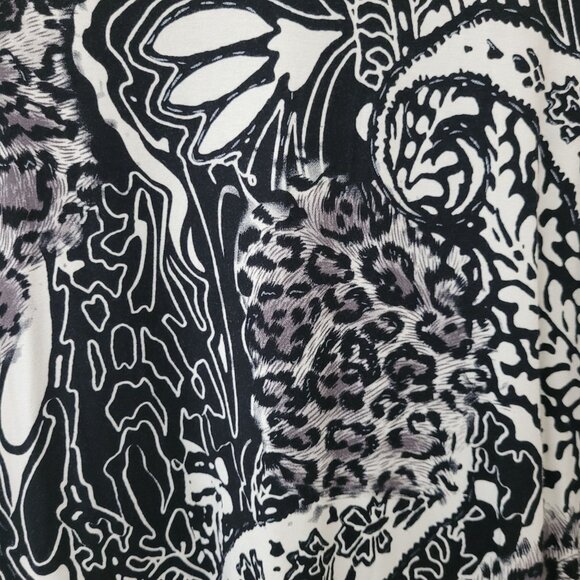 Boston Proper Animal Print V-Neck Top With Studded Neckline Size S - Picture 6 of 7